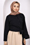 Black Waist Tie Crop Shirt