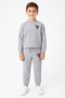 Printed Embroidered Gray Melange Color Boys Tracksuit Set