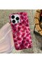 iPhone 16 Pro Max Aurora Red Leopard Pattern Glossy Transparent Phone Case with Sides - 4