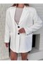 Double-Capped Blazer Jacket White Women's Office - 6