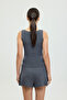 Soft Rib Boat Neck Sleeveless Blouse Smoked - 6