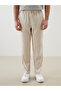 Beige Standard Fit Men's Trousers with Elastic Waist - 2