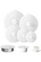 5 Pack Reusable Silicone Suction Lids Heat Resistant Microwave Cover - Grey - 2