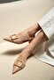 Nicole Nude Leather Buckle Women's Heeled Shoes - 4