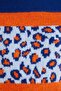 Women's Slim Fit Fitted Crew Neck Leopard Print Blue Sweater - 6