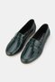 Women's Green Patent Leather Genuine Natural Leather 36-41 Number Loafer Ballet - 4