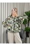 Ten Floral Patterned Coat Green-52704