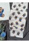 Ecru Bear Patterned Crew Neck Pajama Set - 8