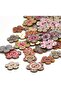 Wooden Painted Flower 1.5 cm Two Hole Mixed Color Button 1 Pack 8 Pieces - 6