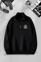 Unisex Women Men Harry Potter Slythrein Printed Stand Collar Half Zipper Basic Sweatshirt