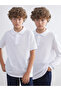 تي شيرت LCW KidsWhite Polo Neck Basic للأولاد مكون من قطعتين