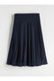 Lcw Kids Navy Blue Basic Pleated Girl's Skirt - 4