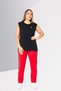 Women Round Neck Sleeveless Brand Logo Top, Black - 2