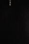 Women's Oversize Wide Cut Woven Zipper Collar Black Sweater - 6