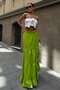 Pistachio Green Audrey Slit Detail Skirt 4037 - 3