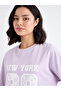 Women Lilac Graphic Oversized T-Shirt with Dropped Shoulder - 4