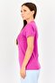 Women Sportswear Fit Short Sleeve Training Top, Dark Pink - 2