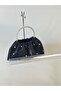 Black Silver Embroidered Portfolio Evening Dress Handbag - 5