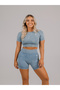 Women Blue Apex Seamless Active T-Shirt - 2