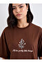Embroidered Slogan Short Sleeves Oversized T-Shirt - 3