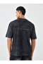 Washed Embroidered Detail Heavy Jersey Oversized T-Shirt - 5