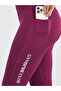 Gymspire Edition - Label Broad Waist Side Pocket Flared Leggings with Text Detail - 4