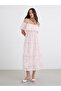 Burn Out Lave Off Shoulder Tiered Midi Dress