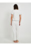 Square Neck Lace Detail T-Shirt and Pyjama Set - 4