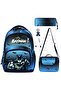 Bat Man Boy Black-Blue Boys Primary School School Bag Set (Bag Thermal Nutrition Pen Holder)