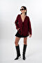Women's Short Shaggy V-Neck Tie-Up Basic Long Cardigan - 6