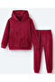 Solid Full Sleeves Hoodie and Pant Co-ords Set - Red