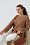 Round Neck Long Sleeve Zigzag Walking Pattern Loose Relaxed Fit Winter Knitwear Sweater - 7