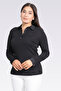 10664 Black Satin Decorated Stylish Knitted Bluz - 3