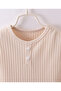 Solid Ribbed Sleeveless Top and Shorts Co-ords Set - Beige - 4