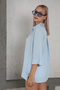 Women's Linen Shirt with Side Slits and Stripe Detail - 3