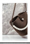 Coffee Color Shk245 Pearl Straw Fabric Single Compartment, Hanging Hand, Arm and Shoulder Bag - 8
