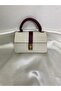 Women's Mini Gold Detailed Leather Belt and Handle Hand and Shoulder Bag
