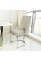 Set of 2 Taupe Velvet Dining Chair with Chrome Legs - Bianca - 2