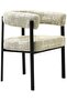 Kahlea Dining Chairs Set of 2 – Cream & White Upholstered Fabric Seats with Dark Bro - 8