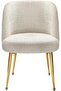 Dania Dining Chairs Set of 2 – Cream Chenille Upholstery with Gold Metal Legs – Mo - 8