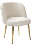 Dania Dining Chairs Set of 2 – Cream Chenille Upholstery with Gold Metal Legs – Mo - 4
