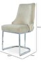 Set of 2 Taupe Velvet Dining Chair with Chrome Legs - Bianca - 3