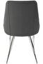 Modern Dining Chair Set of 2 With Grey PU Leather Seat - 6