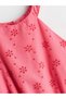 Seray New Season Halter Neck Eyelet Embroidery Detailed Girls' Dress - 2