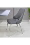 Modern Dining Chair Set of 2 With Grey PU Leather Seat - 8