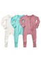 3pc-Set - Zipper Sleepsuit- White/Sky/Lilac_0-3M