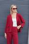 Women's Silky Textured Stone Printed Stretch Fabric V Neck Pocket Button Jacket Cardigan-Burgundy - 4