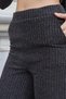 Women's Glittery Camisole High Waist Side Pockets Elastic Waist Wide Leg Trousers - Anthracite - 5