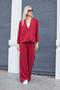 Women's Silky Textured Stretchy Modal Fabric Stone Printed Elastic Waist Wide Leg Palazzo Pants-Burgundy - 3