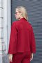 Women's Silky Textured Stretch Fabric Stone Printed Cardigan-Burgundy - 7